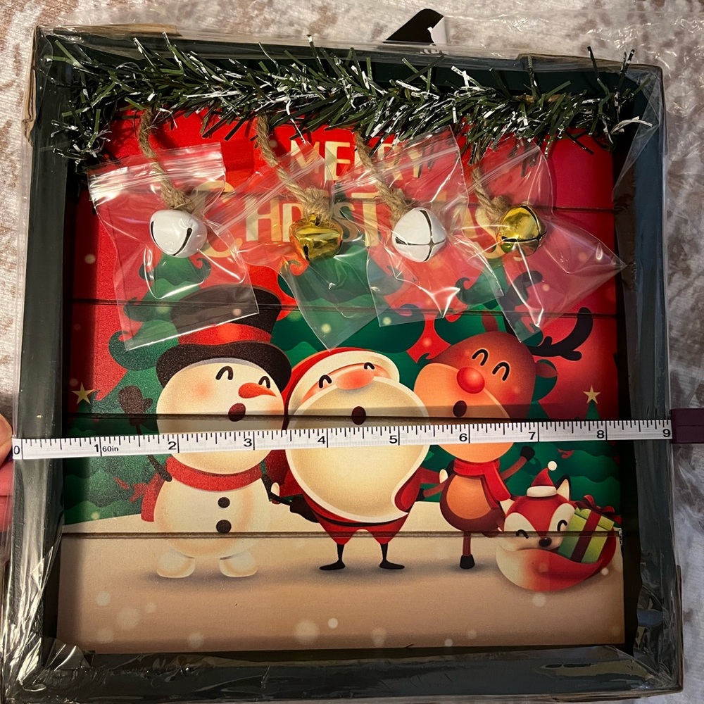 CHRISTMAS DECORATIVE SIGN with bells New